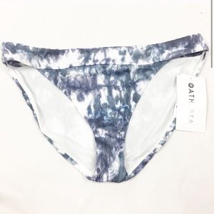 ATHLETA Tulum blue grey tie dye bikini bottoms